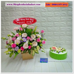 Combo Bánh Kem & Hoa Tươi - MM76